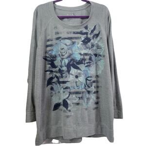 Terra & Sky Gray Long Sleeve‎ Light Sweatshirt Size 2X (20W-22W)